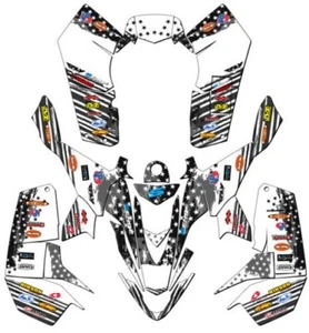 2007-2020 LTZ 90 MERICA Grey Senge Graphics Kit Compatible with Suzuki - Picture 1 of 7