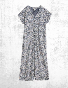 Ex Seasalt Women’s SS Jersey Jumpsuits in Shade Navy Bloom Trail Rose - Picture 1 of 5