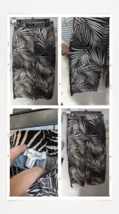 SZ MD Haver & Blair Palm Print Wide Leg Linen Pants Cruise Beach Summer - Picture 1 of 1
