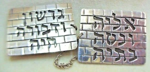 TALITH CLIPS HANDMADE STERLING SILVER KOTEL TALITH CLIPS WITH PERSONAL NAMES - Picture 1 of 2