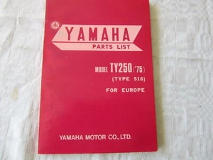 Yamaha TY250 1975 Parts list NOS - Picture 1 of 6