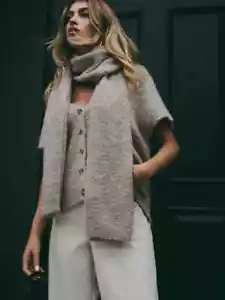 SCIARPA COPERTA DONNA FARINA D'AVENA PESANTE BOUCLE NUOVA £16,99 - Foto 1 di 2