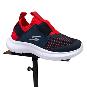 Skechers Toddler Boy's Slip-on Sneakers Size 9 Navy Blue/Red Lightweight Shoes - Picture 1 of 12