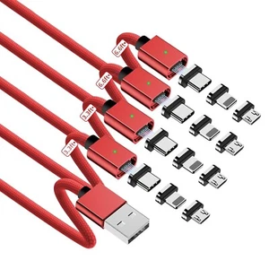 Magnetic Charging Cable 3 in 1 Magnetic Phone Charger Cable, 480Mbps Data Trans - Photo 1 sur 5