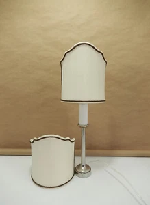 Paar maßgefertigte Kronleuchter - Wandleuchter Schildschirme.  Elfenbein Seide Pongee Stoff. LS-196 - Bild 1 von 12