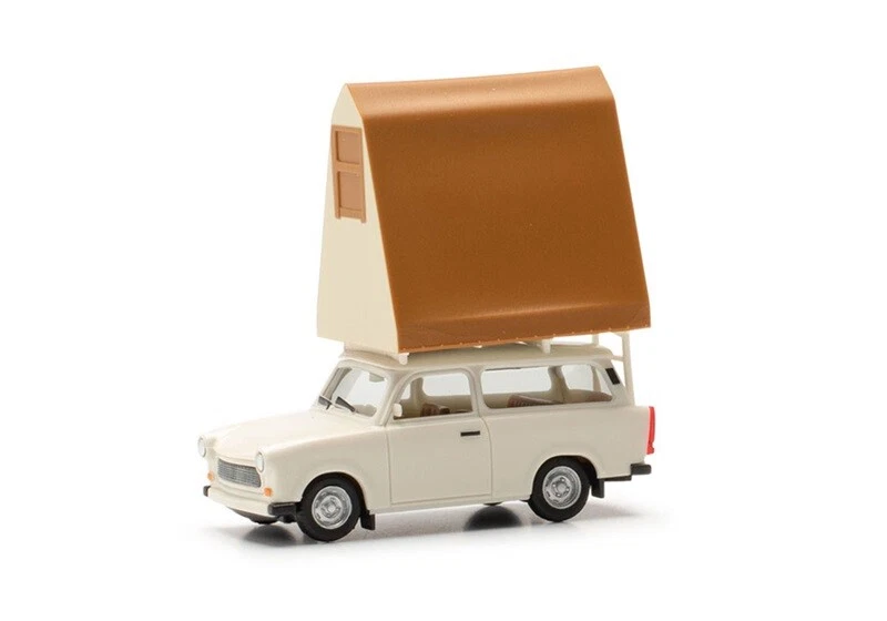 Herpa 024167-002 - 1:87 Trabant 601 Universale Tenda Tetto,Bianco Grigio - Nuovo - Immagine 1 di 1