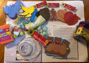 Teacher Fall Paper Foam Stickers Phonics Tiles Lot Of 16 Teaching Coins Cut-outs - Picture 1 of 9