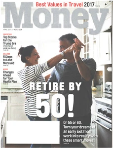 MONEY Magazine April 2017 Retire By 50 Smart Moves Invest Top Stocks College Aid - Picture 1 of 3