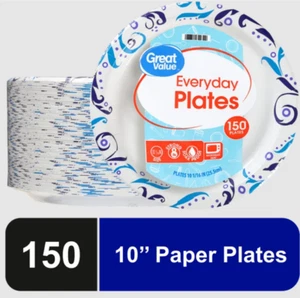 Everyday Strong, Soak Proof, Microwave Safe, Disposable Paper Plates, 10 in - Picture 1 of 6
