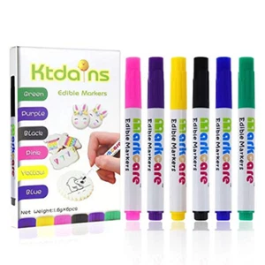 Edible Markers,Food Coloring Markers,Food Coloring Pens, 6 Colors - Picture 1 of 12