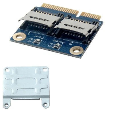 Mini PCI-e pcie to Dual Micro SD/SDHC/SDXC Adapter PCI-E 2xTF Reader Card - Image 1 of 4