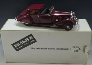 DANBURY MINT 1938 ROLLS ROYCE PHANTOM III GARNET 1:24 SCALE DIE CAST MIB #3 - Picture 1 of 10