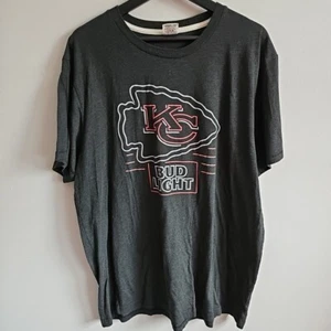 Homage Kansas City Chiefs Bud Light XXL Heathered Gray Short Sleeve Shirt - Picture 1 of 7