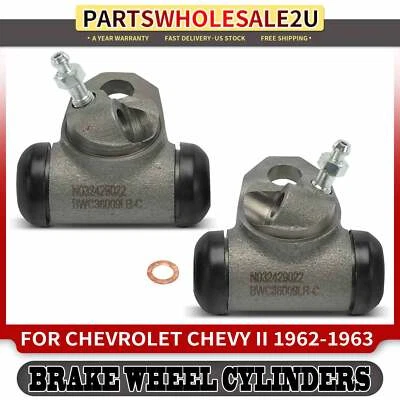 Cilindro de rueda de freno delantero izquierdo y derecho 2 piezas para Chevrolet Chevy II 1962-1963 Foto 1 de 4