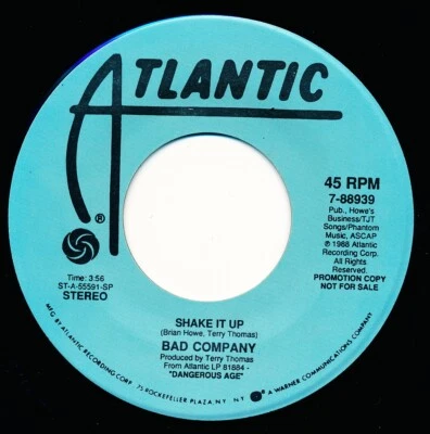 BAD COMPANY - SHAKE IT UP - ATLANTIC 7-88939 - 45 Record NM - Image 1 of 2
