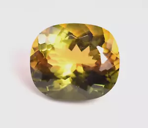 9.00 Ct Natural Bi-Color Mozambique Tourmaline Cushion Cut Loose Gemstone - Picture 1 of 5