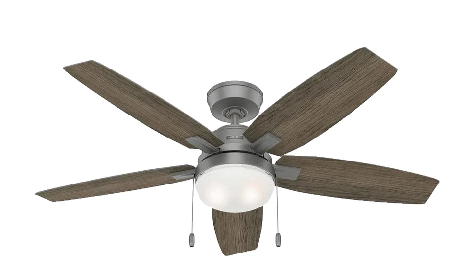 Hunter Antero 52 in. Hunter Express Indoor Matte Silver Ceiling Fan w/ Light Kit