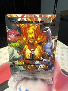 the undefeatable Red GX Hp7500000 Silver Foil Fan Art card💥Gotta Win Them All - Picture 1 of 2