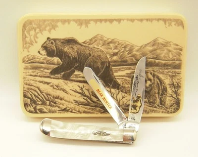 CASE XX BEAR HUNTER TRAPPER-2001-3254SS -Ser. #222-Imit. Madreperla - Caja - Nuevo Foto 1 de 4