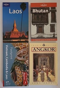 4 Southeast Asian Travel Books Covering Laos Bhutan Angkor Vietnam Cambodia - Foto 1 di 7
