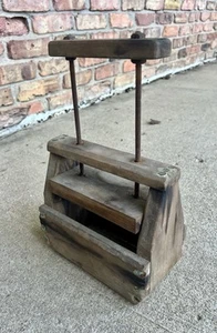 FRÜHE antike UNGEWÖHNLICHE Holz Butterpresse Block primitiv Bauernhaus Vintage - Bild 1 von 14