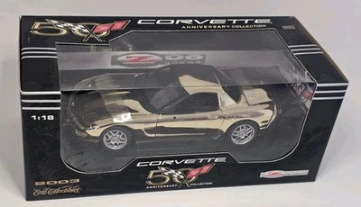 ERTL 1/18 2003 CORVETTE Z06 ЗОЛОТОЙ ХРОМ 1 ИЗ 500 - последовательный # номерной знак - Изображение 1 из 4