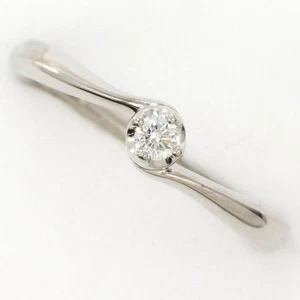 Jewelry Japanese brand 10K White gold ring 10 size Diamond Free shipping Used - Picture 1 of 6