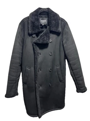 Guess Los Angeles Talla S Negro Multi-Mezcla Imitación Pluma Vestido Abrigo Chaqueta Foto 1 de 4