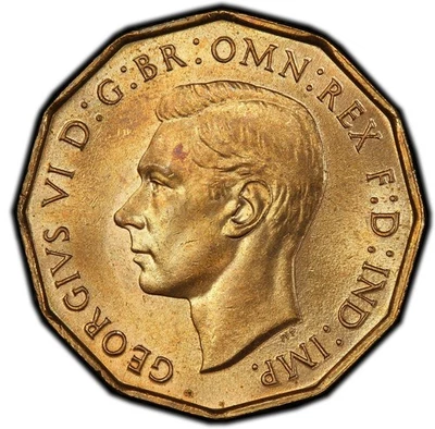 Reino Unido - 1937 George 3 peniques - graduación profesional MS64 - ¡EXCELENTE BRILLO! Foto 1 de 4