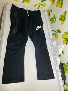 Nike Sportswear Tech Fleece Jogger Pants Black White Logo Youth Sz S - Picture 1 of 6