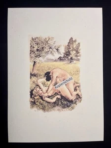 Erotischer Kunstdruck von Suzanne Ballivet „A tergo im Grünen“ von 1950  - Bild 1 von 2