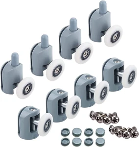 Set 8 Rulli Per Box Doccia Cuscinetti Per Anta Scorrevole Ruote Rotelle 25 Mm - Foto 1 di 7
