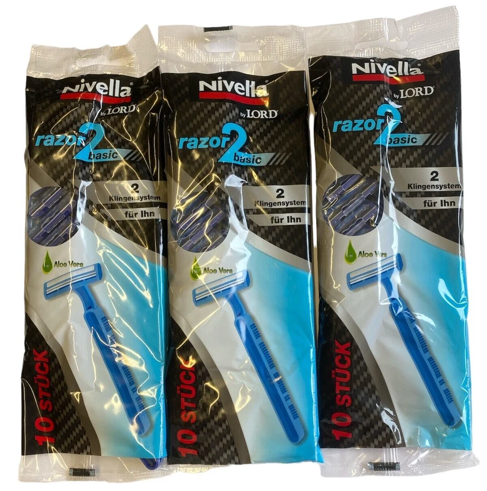 30 x Nivella Razor2 Herren Einwegrasierer Doppelklinge mit Aloe Vera - Bild 1 von 1
