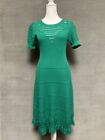 Anthropologie Maeve Dress S Green Promenade Pointelle Sweater Classic Retro 40s