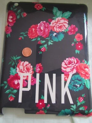 VICTORIA'S SECRET PINK FITS iPAD 3 NEGRO con ROSAS CARCASA RÍGIDA FUNDA FUNDA Foto 1 de 2