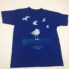 Vintage Sunshine Mens L Longboat Key Florida Single Stitch Blue Seagull T Shirt
