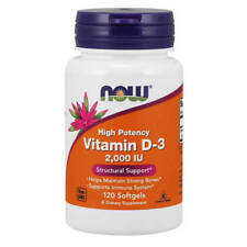 (198,33 EUR/kg) Now Foods Vitamin D3 2000IU 120 Softgels Immunsystem Knochen