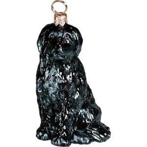 Newfoundland Dog Polish Blown Glass Christmas Ornament Decoration Made in Poland - Picture 1 of 2