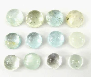 25.95 Ct Natural Aquamarine Loose Gemstone 7-9 mm Cabochon 12 Pcs Lot - 2550 - Picture 1 of 2