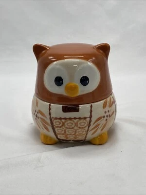 Juego de tazas medidoras de anidación de cerámica Temptations Orange Owl Old World Foto 1 de 4