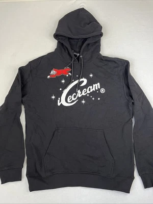 Billionaire 男孩俱乐部 Icecream 男式 The Traveler 棉连帽衫黑色 L 码 — 第 1/4 张图片