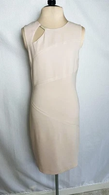 ALICE & OLIVIA Size XS Blush Cutout Back with Faux Leather Trim Dress XS - Image 1 of 4