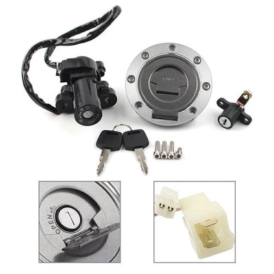 Para Yamaha FZ09 FZ07 FZ1/FZ6/FZ8 2001-2016 Interruptor de encendido Bloqueo Combustible Gas Tapa Llave Foto 1 de 4
