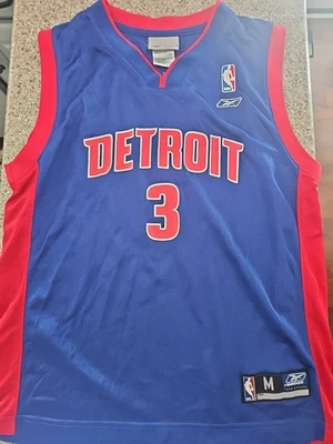 Camiseta deportiva de baloncesto Ben Wallace juvenil mediana (10-12) Reebok Detroit Pistons azul 3 Foto 1 de 4