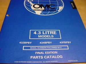 OMC 4.3 L 4.3L Stern Drive Parts Manual Catalog 1998 - Picture 1 of 1