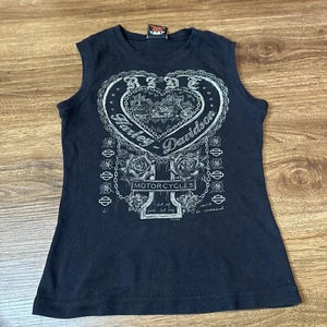 Harley Davidson Black Tank Top Louisville KY Size XXS OR Youth Large - Picture 1 of 11