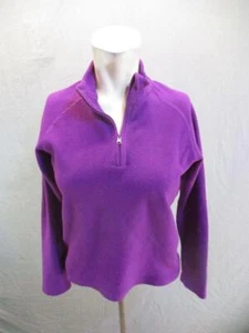 REI Size L 14-16 Girls Purple Active Long Sleeve 1/4 Zip Fleece Sweatshirt 7W344 - Picture 1 of 8