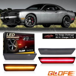 Complete Smoked Lens Front & Rear LED Side Marker Light For 2008-2014 Challenger - Picture 1 of 12