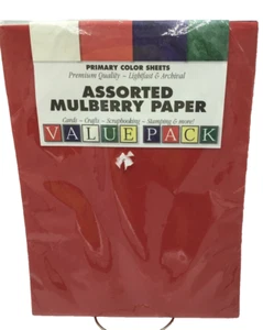 Assorted Mulberry Paper, Primary Colors, Scrapbooking, Stamping, 45 Sheets - Picture 1 of 1