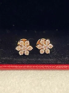 0.30 Cts Round Brilliant Cut Natural Diamonds Stud Earrings In 585 Fine 14K Gold - Picture 1 of 12